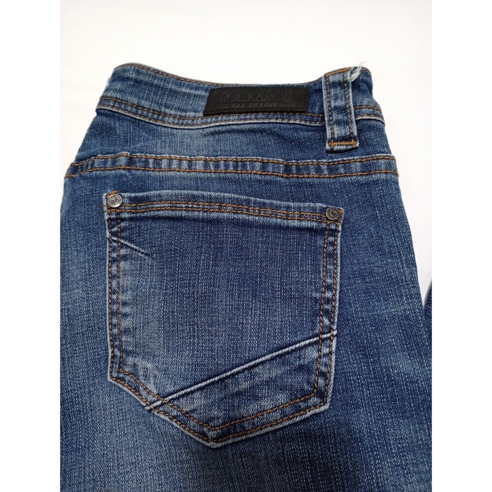 Rock & Roll Cowgirl Jeans Womens 31x34 Trouser Flare Dark Wash - Picture 15 of 16